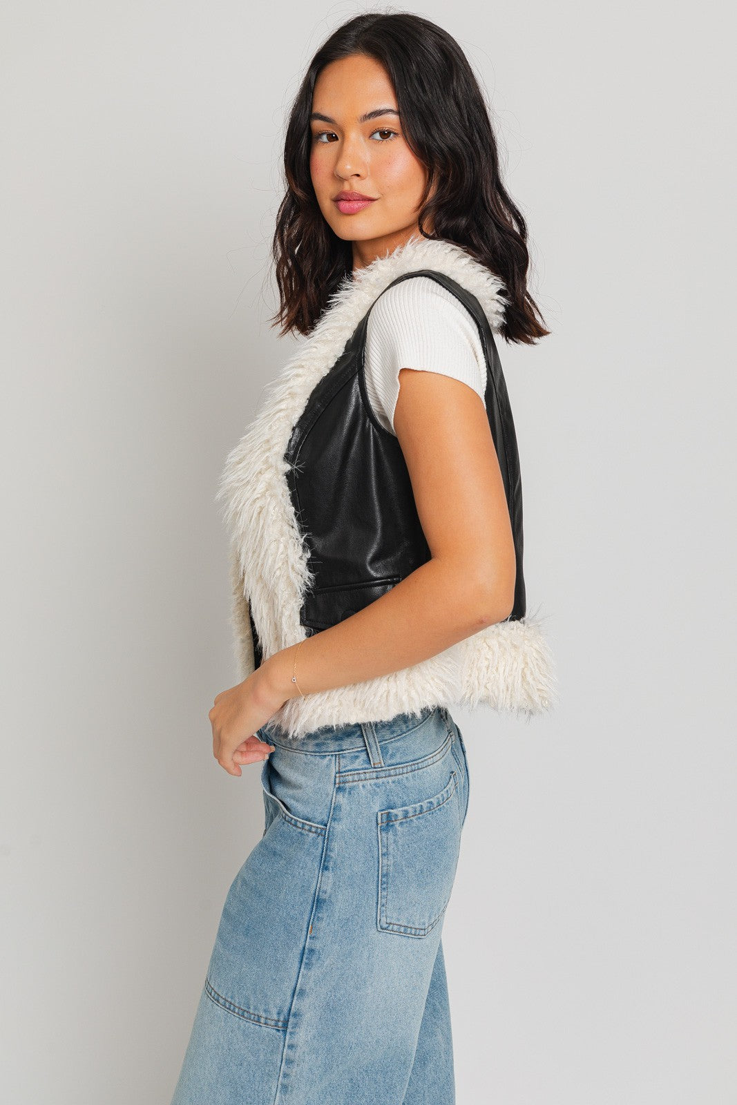 Fur Leather Vest