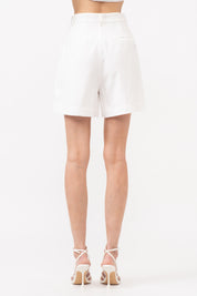 White Linen Shorts