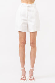 White Linen Shorts