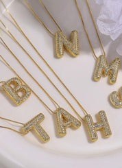 Rhinestone Bubble Initial