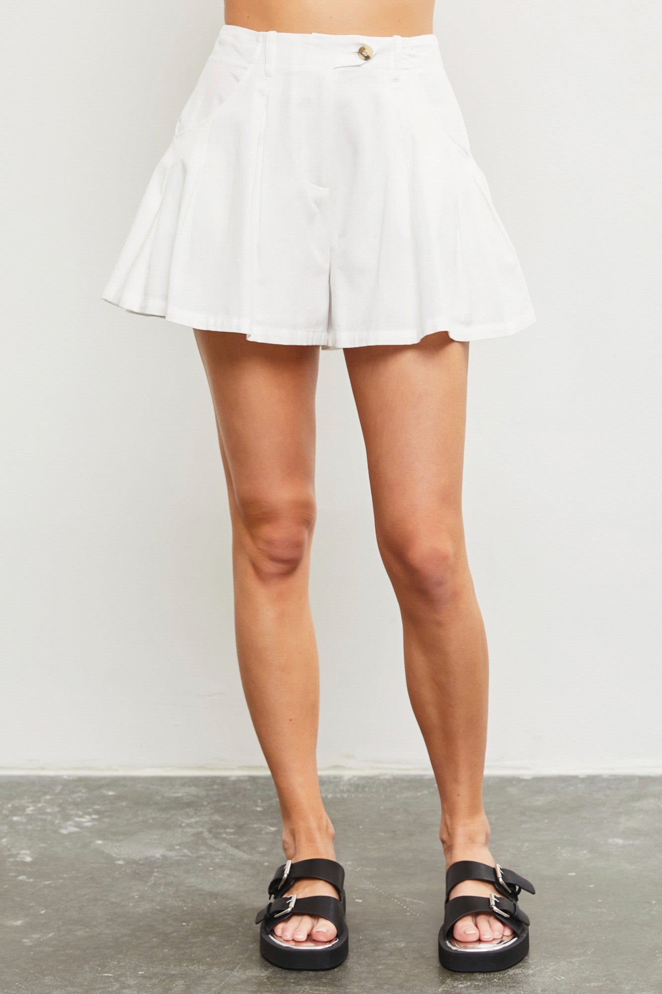 White Flare Shorts