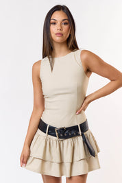 Belted Pleated Dress