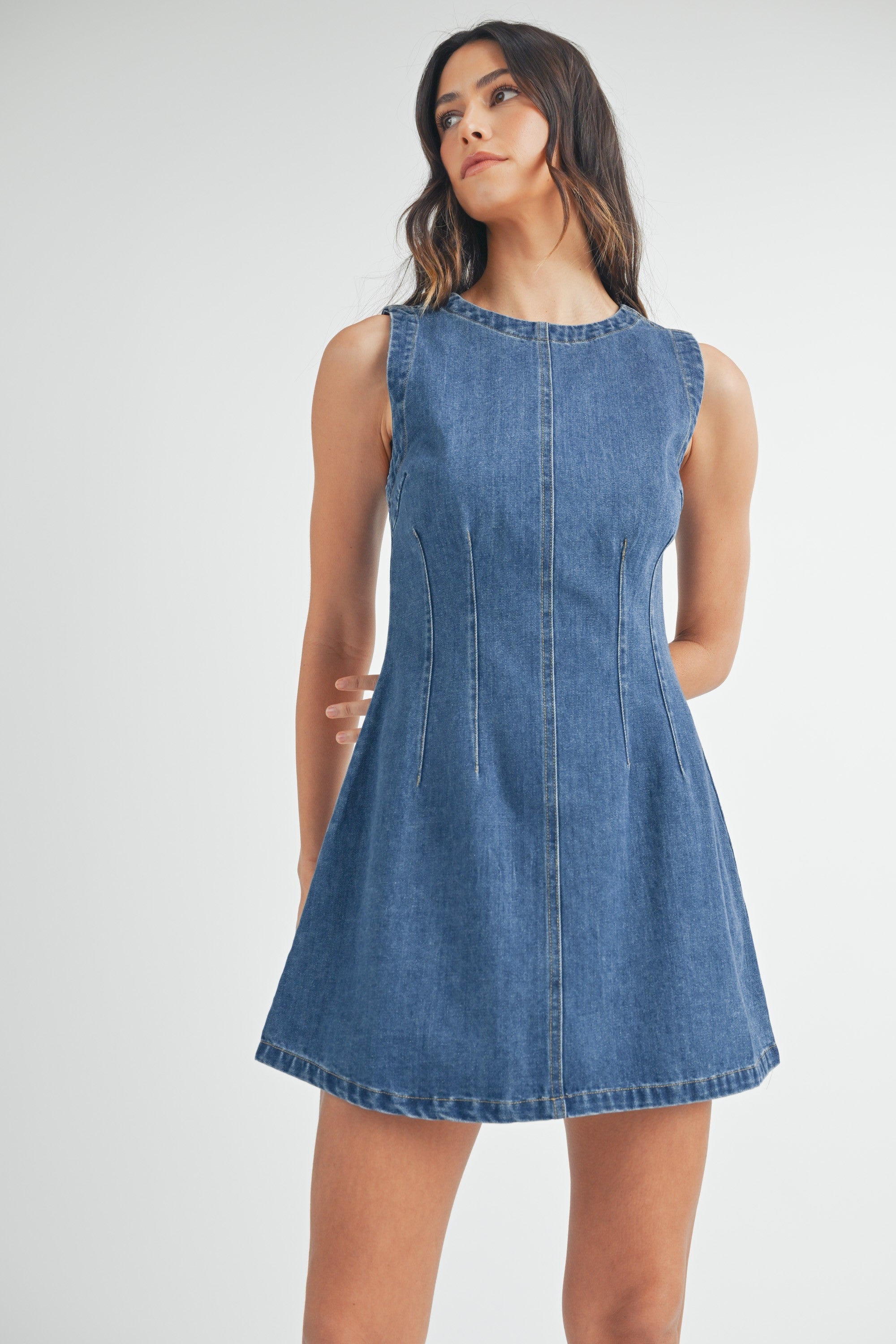 Denim Round Neck Dress