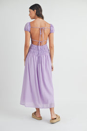 Puffed Open Back Dress