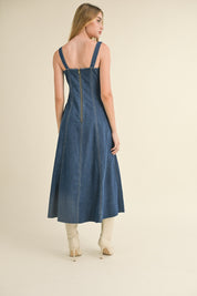 Paneled Denim Dress