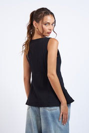 Black Vest Top