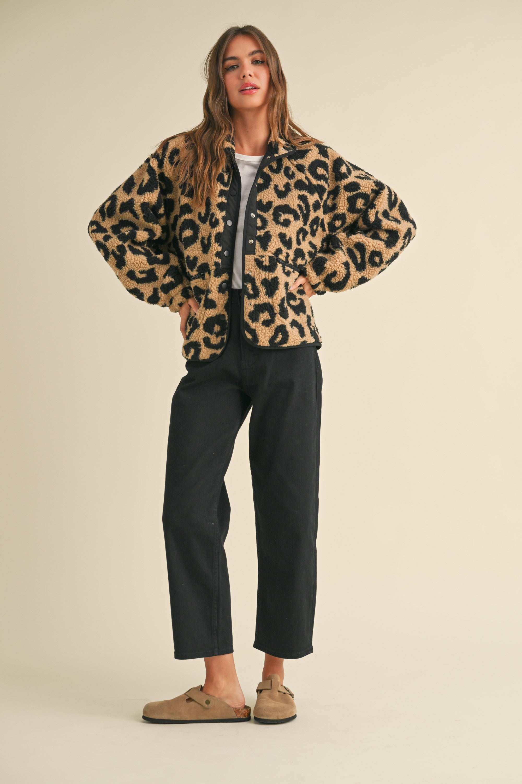 Leopard Cherpa Jacket