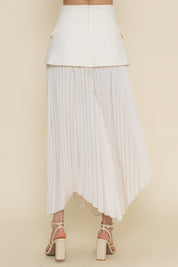Pleated Slit Skirt