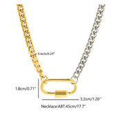 2 Tone Carabiner Necklace