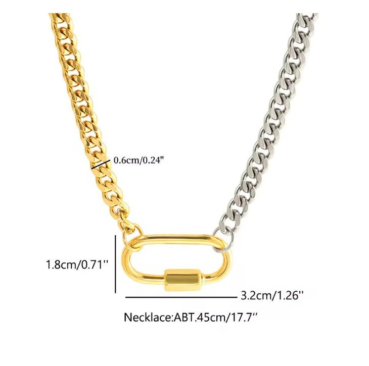 2 Tone Carabiner Necklace