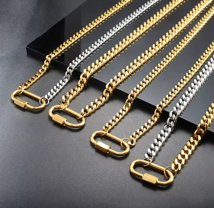 2 Tone Carabiner Necklace