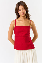 Red Open Back Top