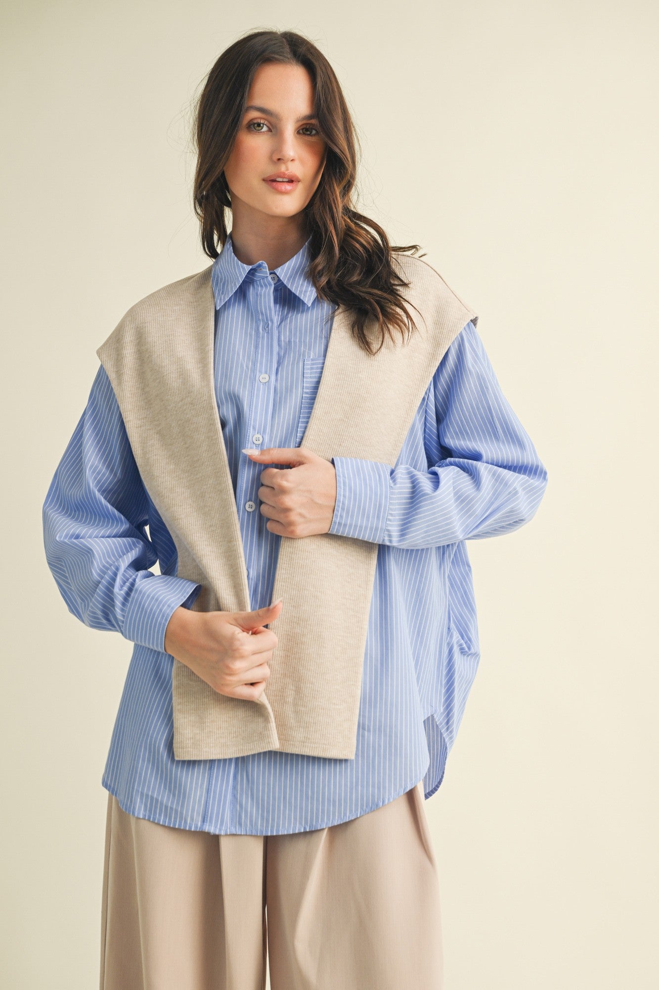 Layered Button Down Top