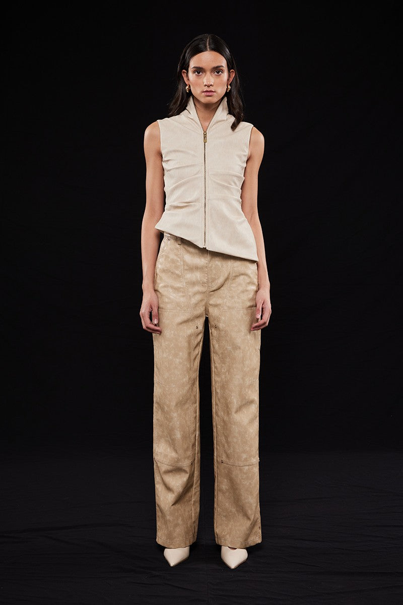 Distressed Leather Top