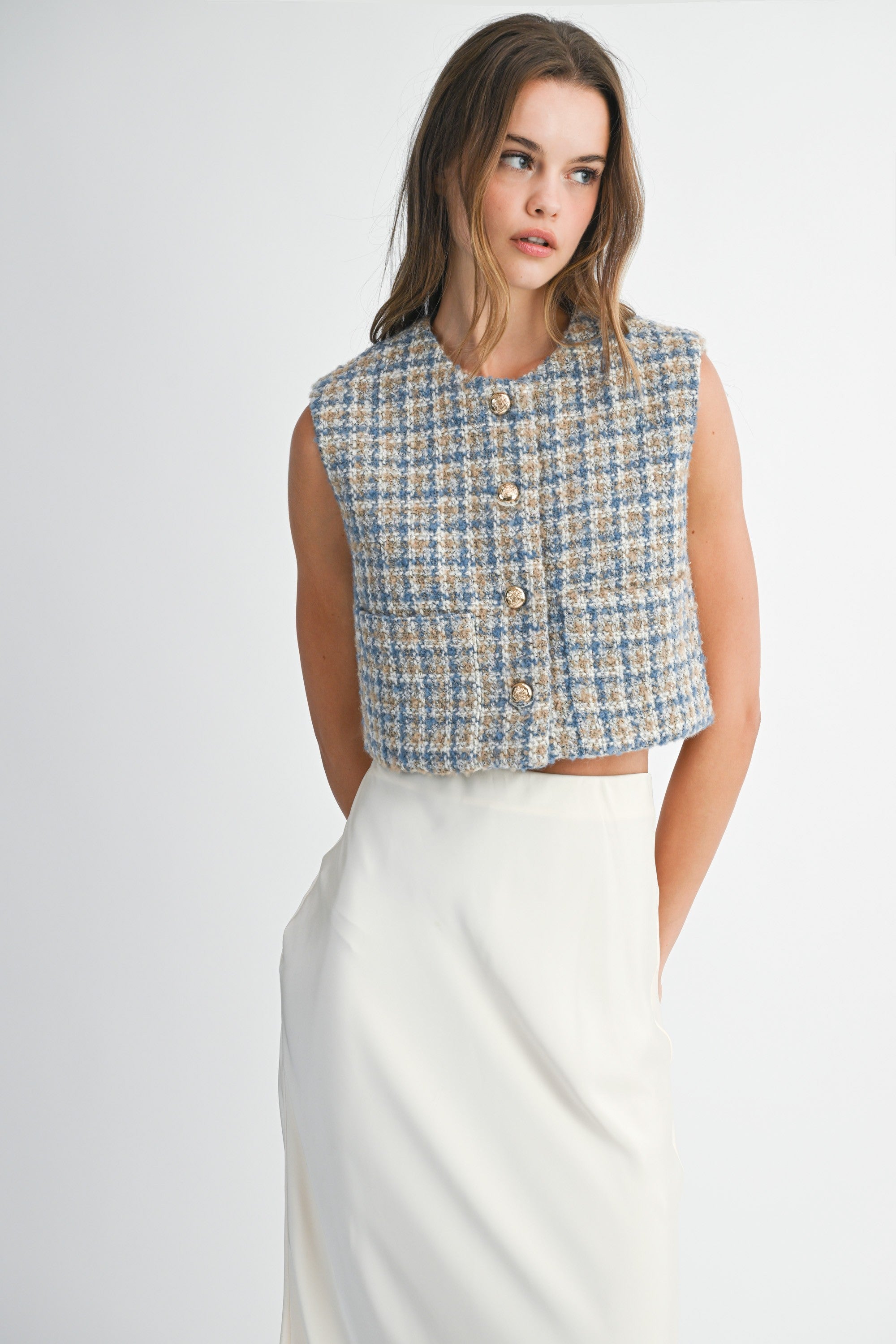 Tweed Vest Top