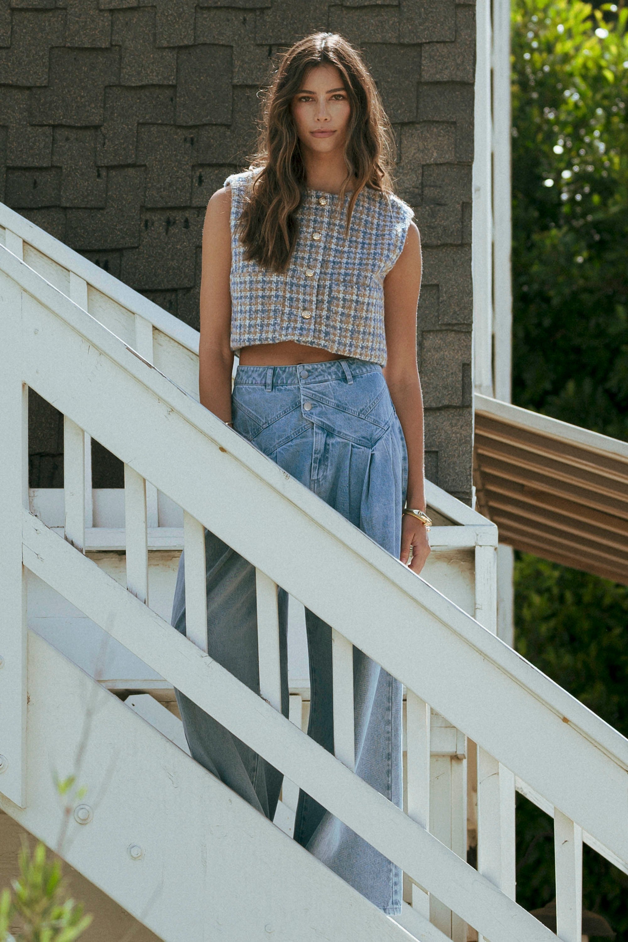 Tweed Vest Top