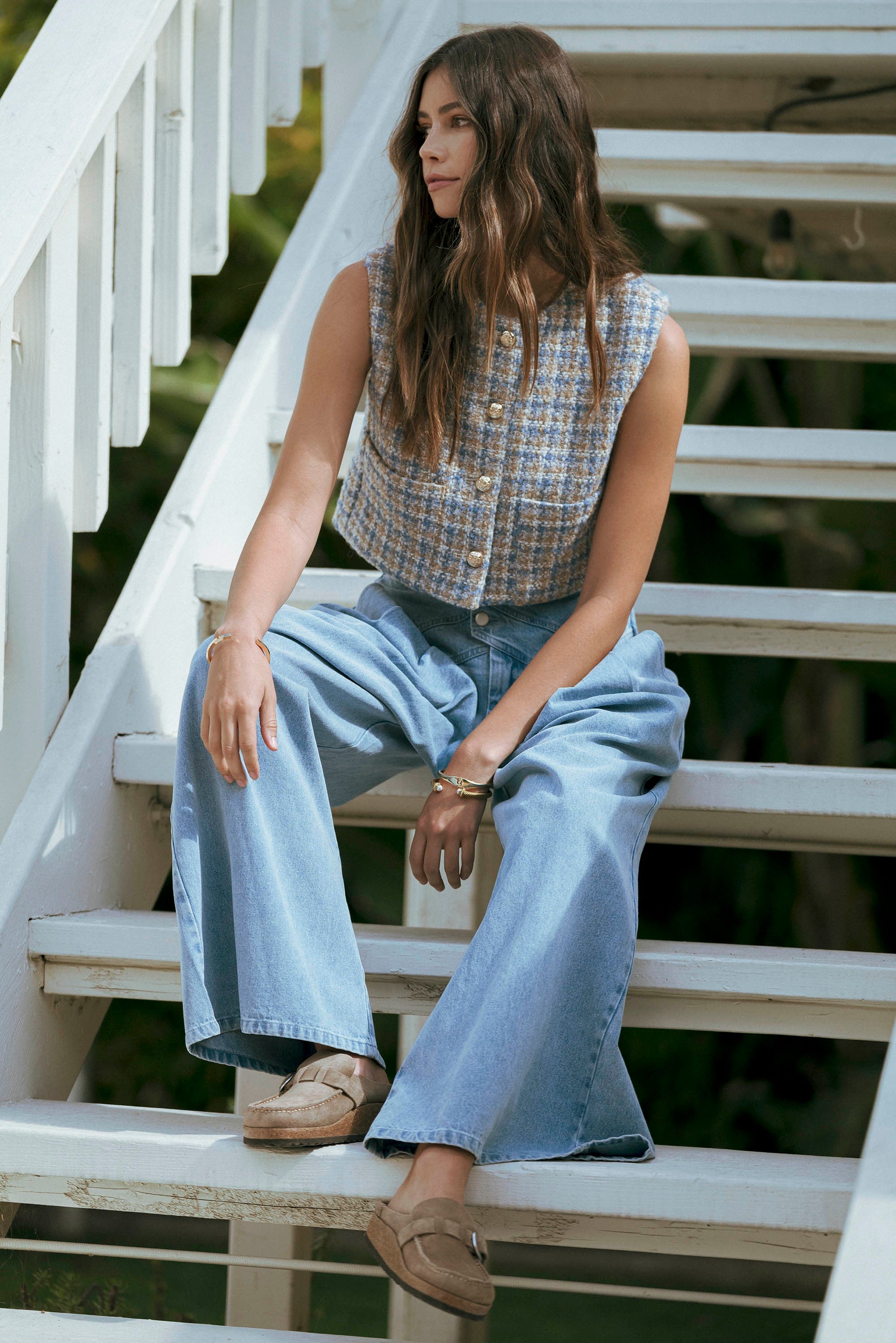 Tweed Vest Top