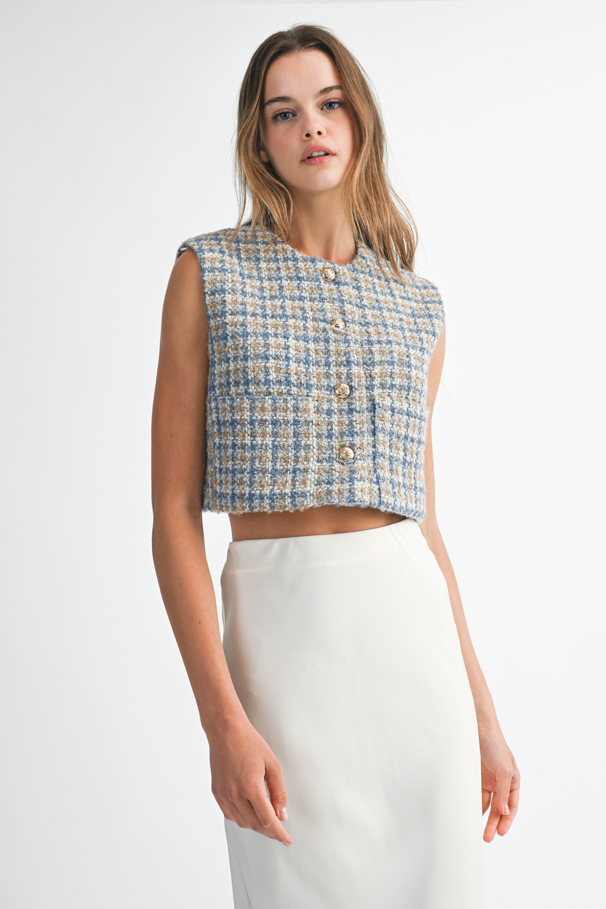 Tweed Vest Top