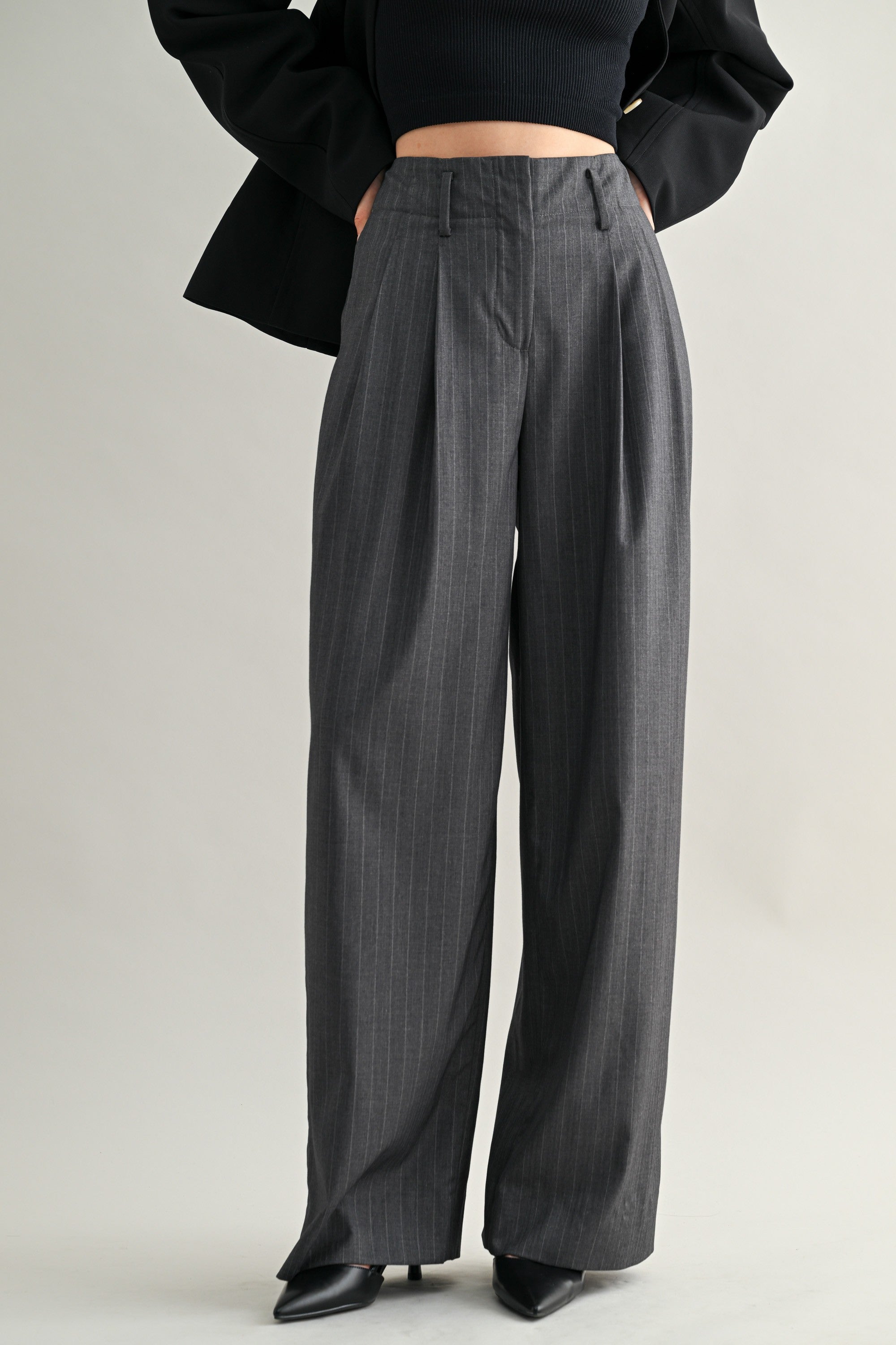 Pin Stripe Charcoal Pants