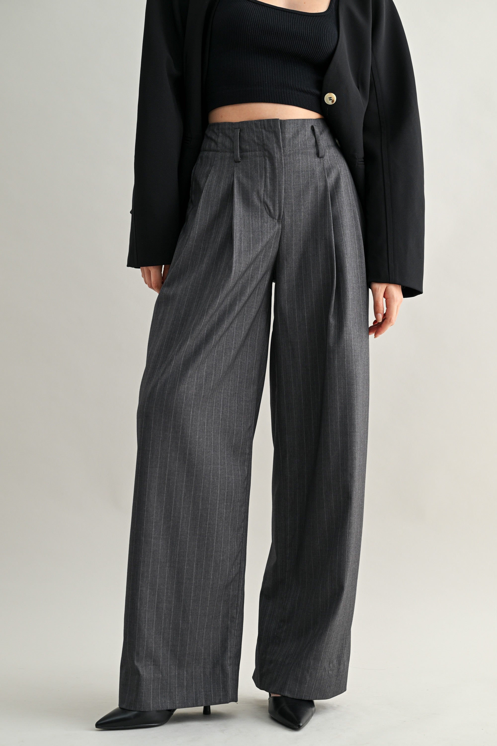 Pin Stripe Charcoal Pants