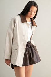 Contrasted Collar Jacket