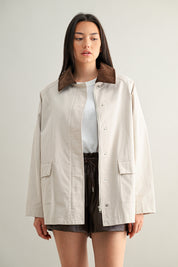 Contrasted Collar Jacket