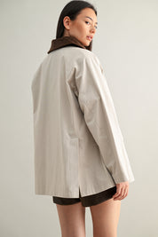 Contrasted Collar Jacket