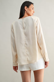 Satin Cream Top