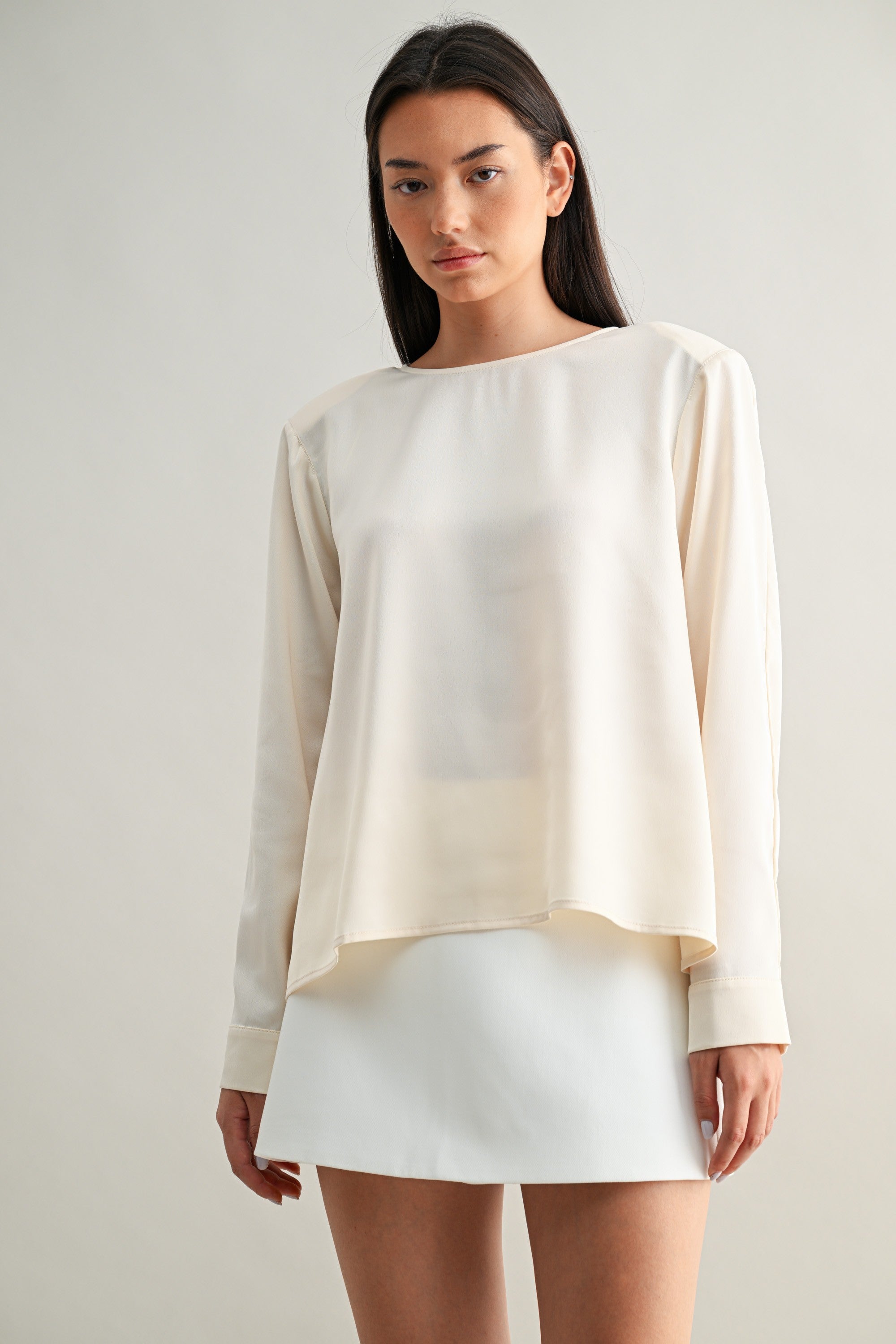 Satin Cream Top