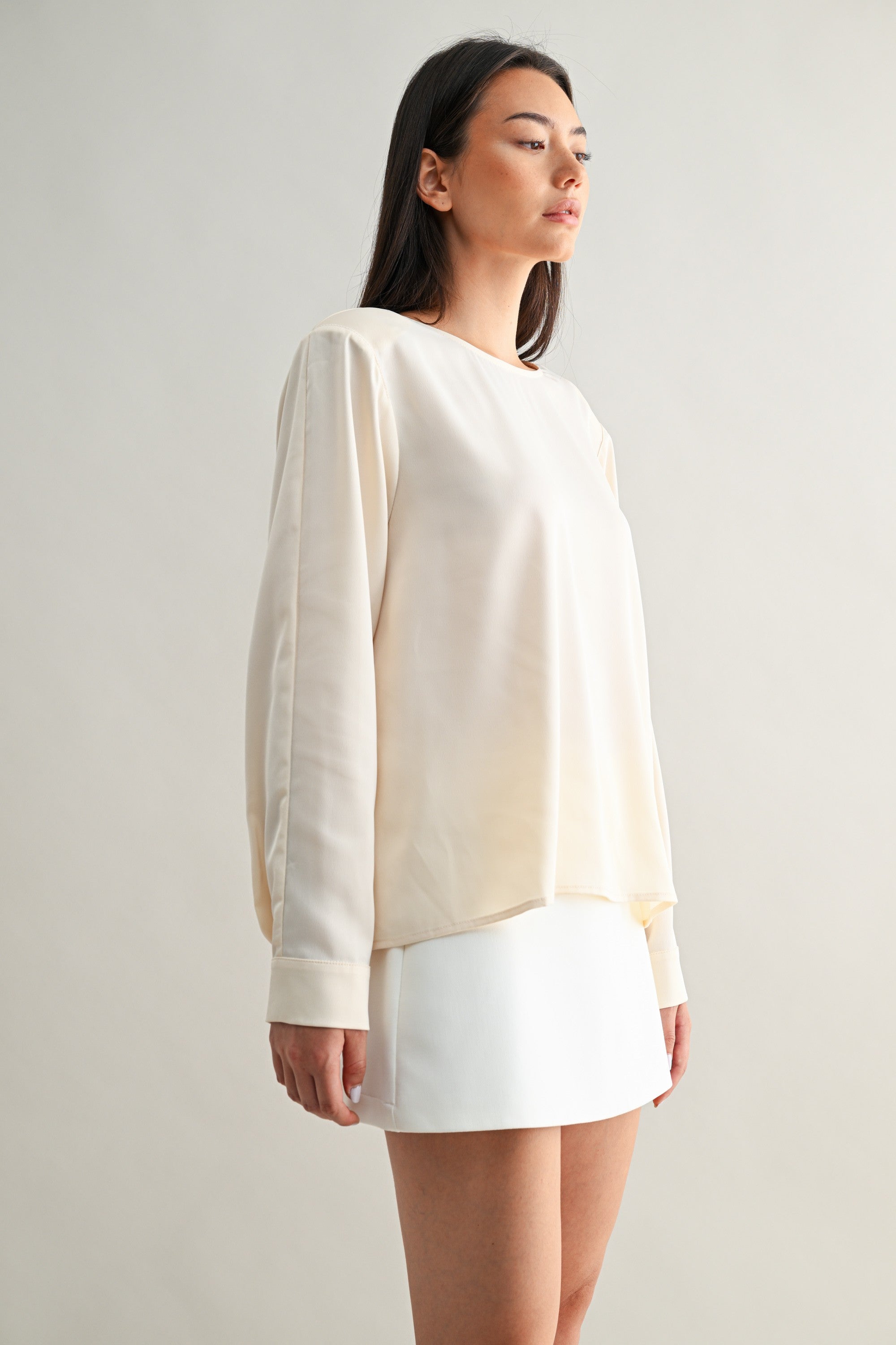 Satin Cream Top