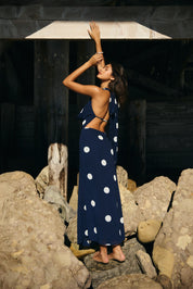 Navy Dot Dress