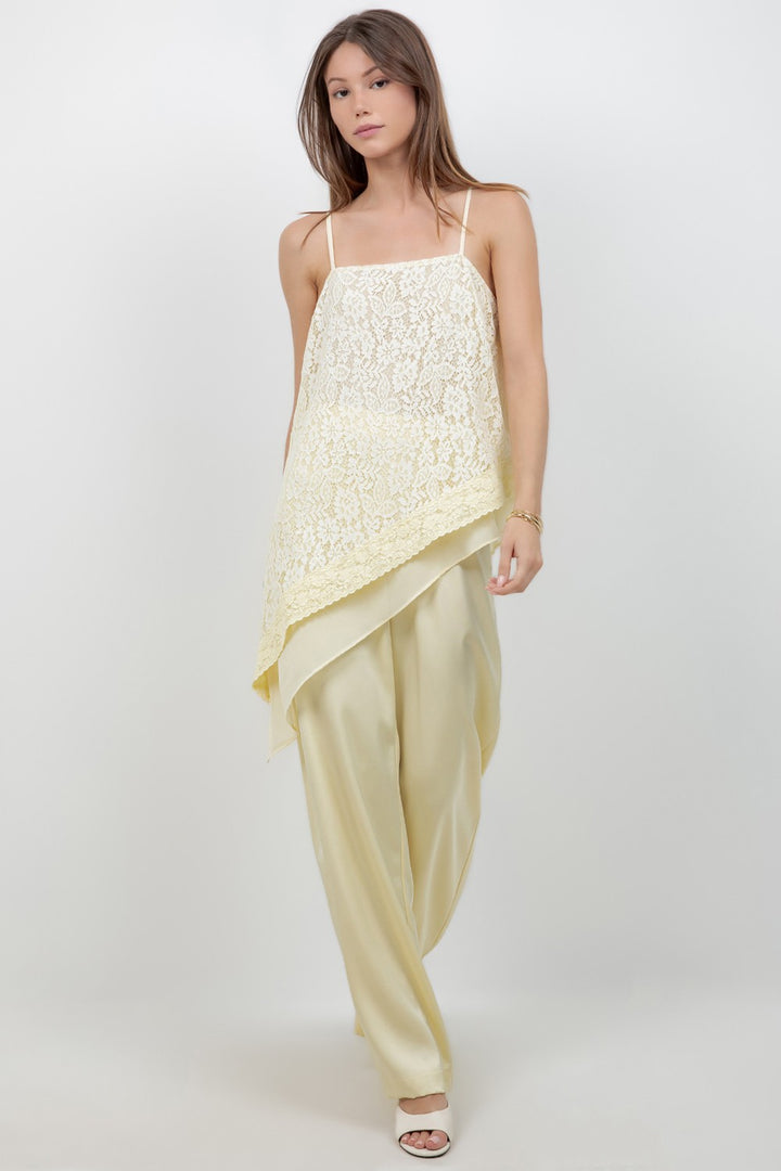 Lemon Satin Pants