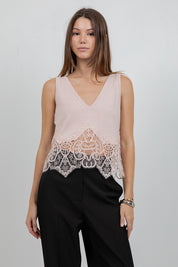Peach Lace Top