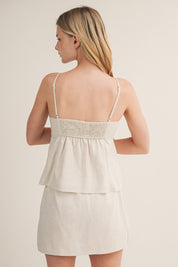 Linen Bead Skort Set