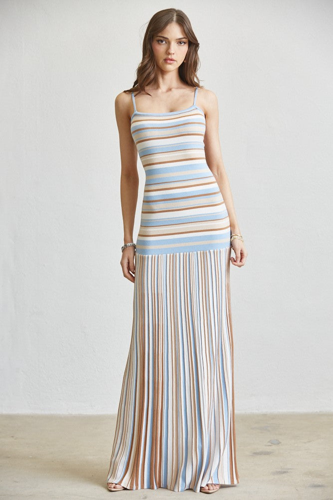 Contrast Lines Dress