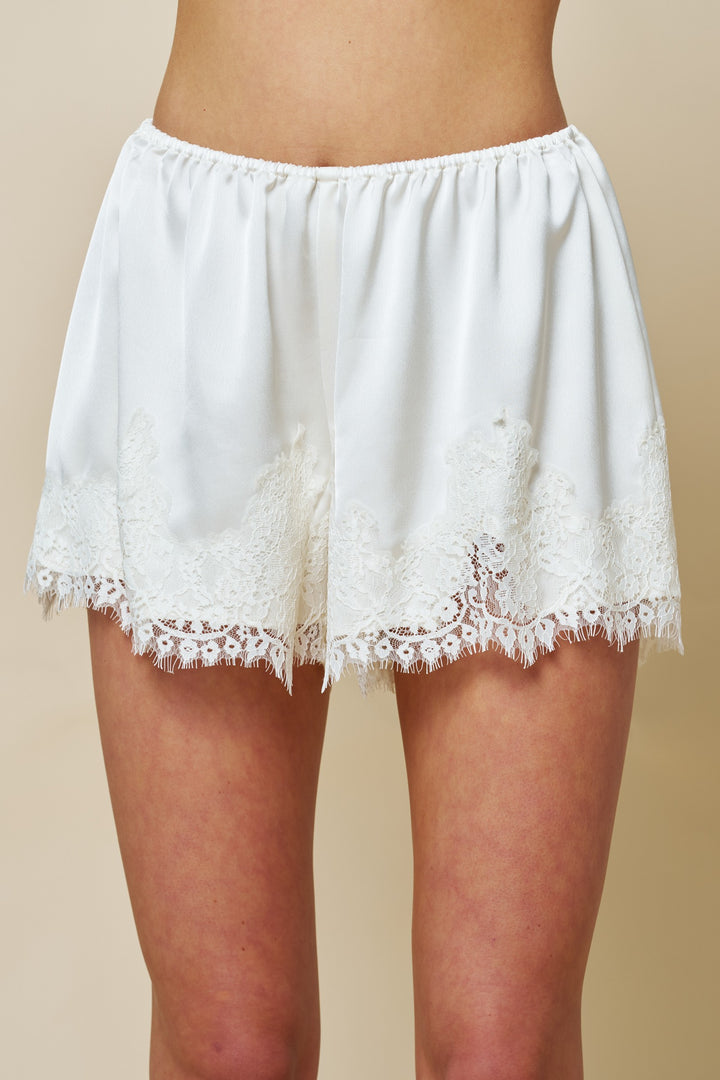 Cream Lace Shorts