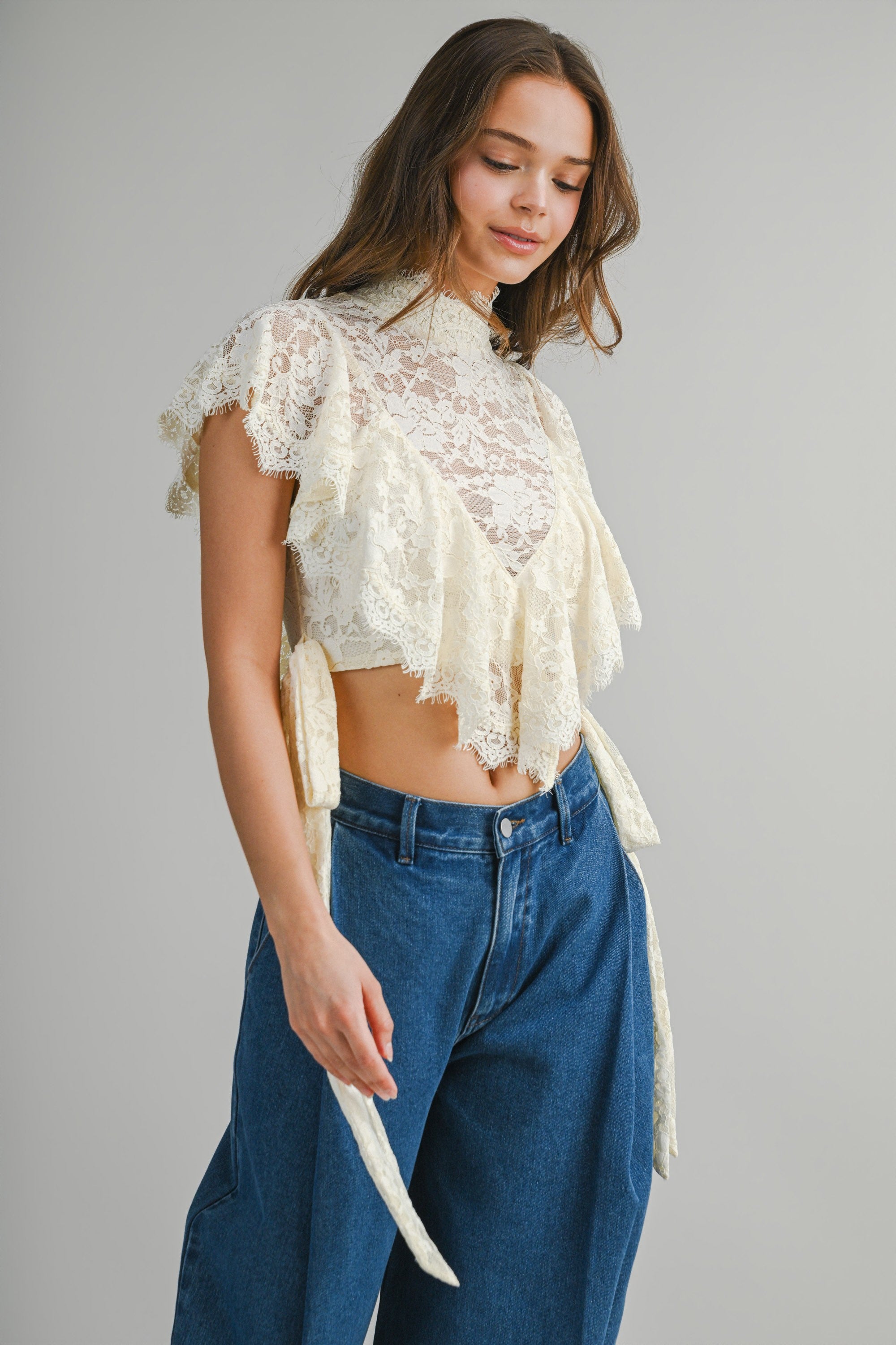 High Neck Lace Top