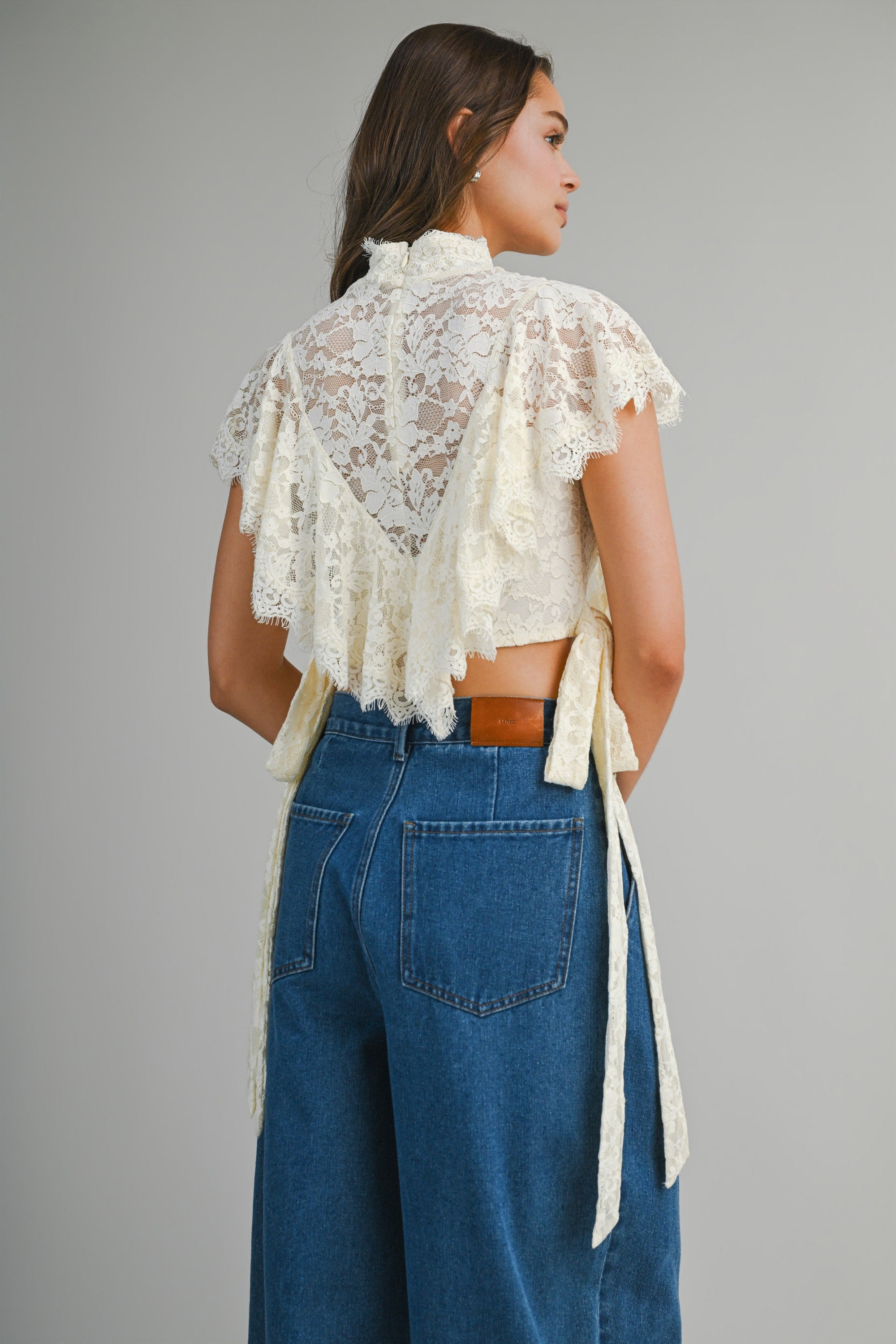 High Neck Lace Top