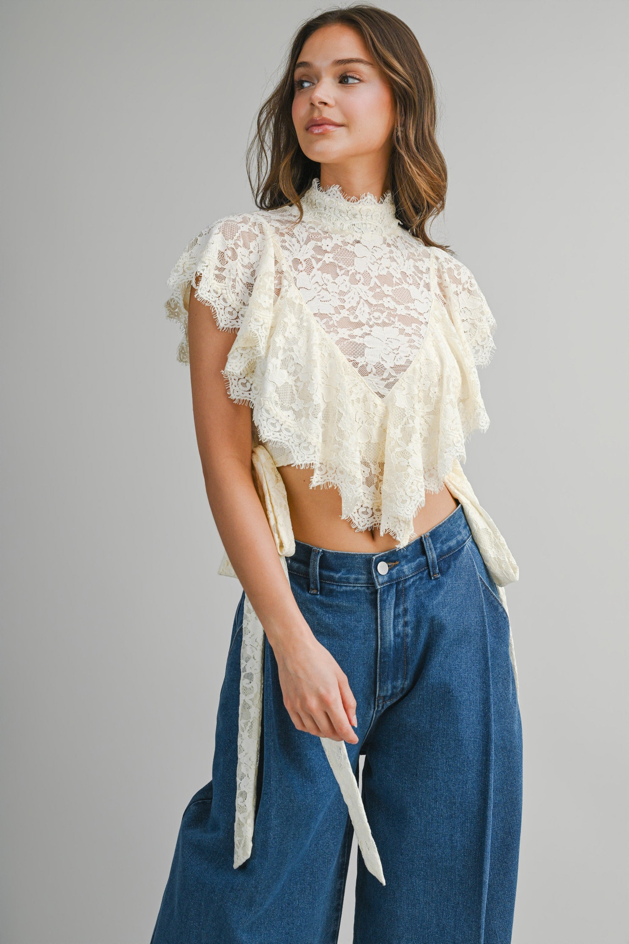 High Neck Lace Top
