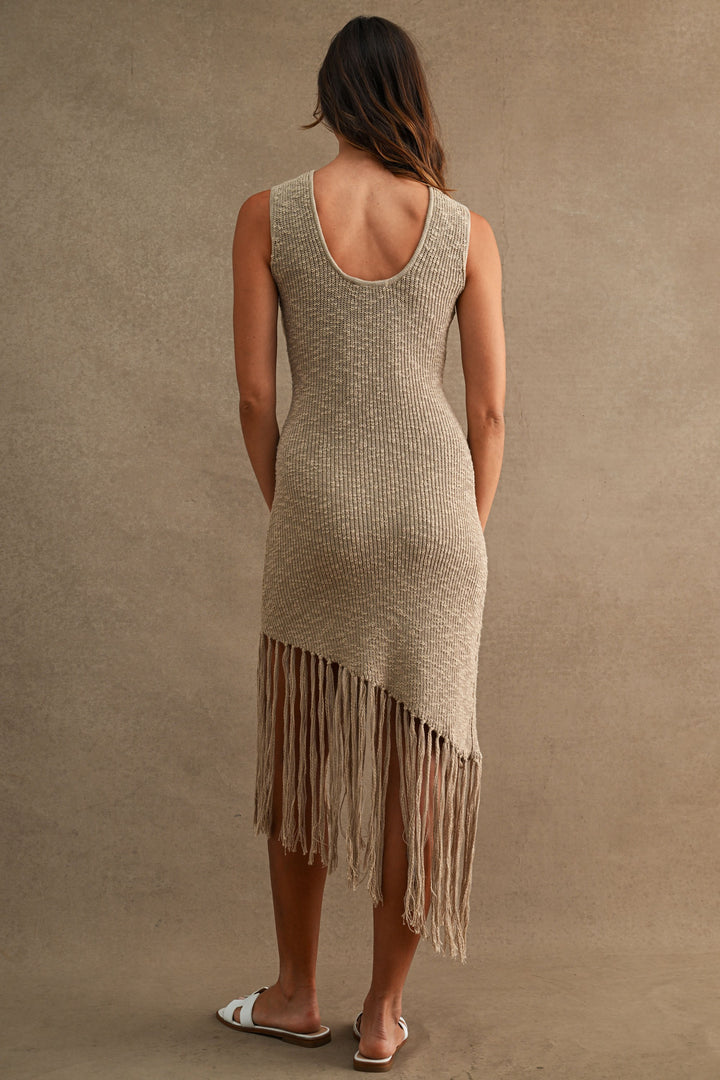 Mocha Fringe Dress