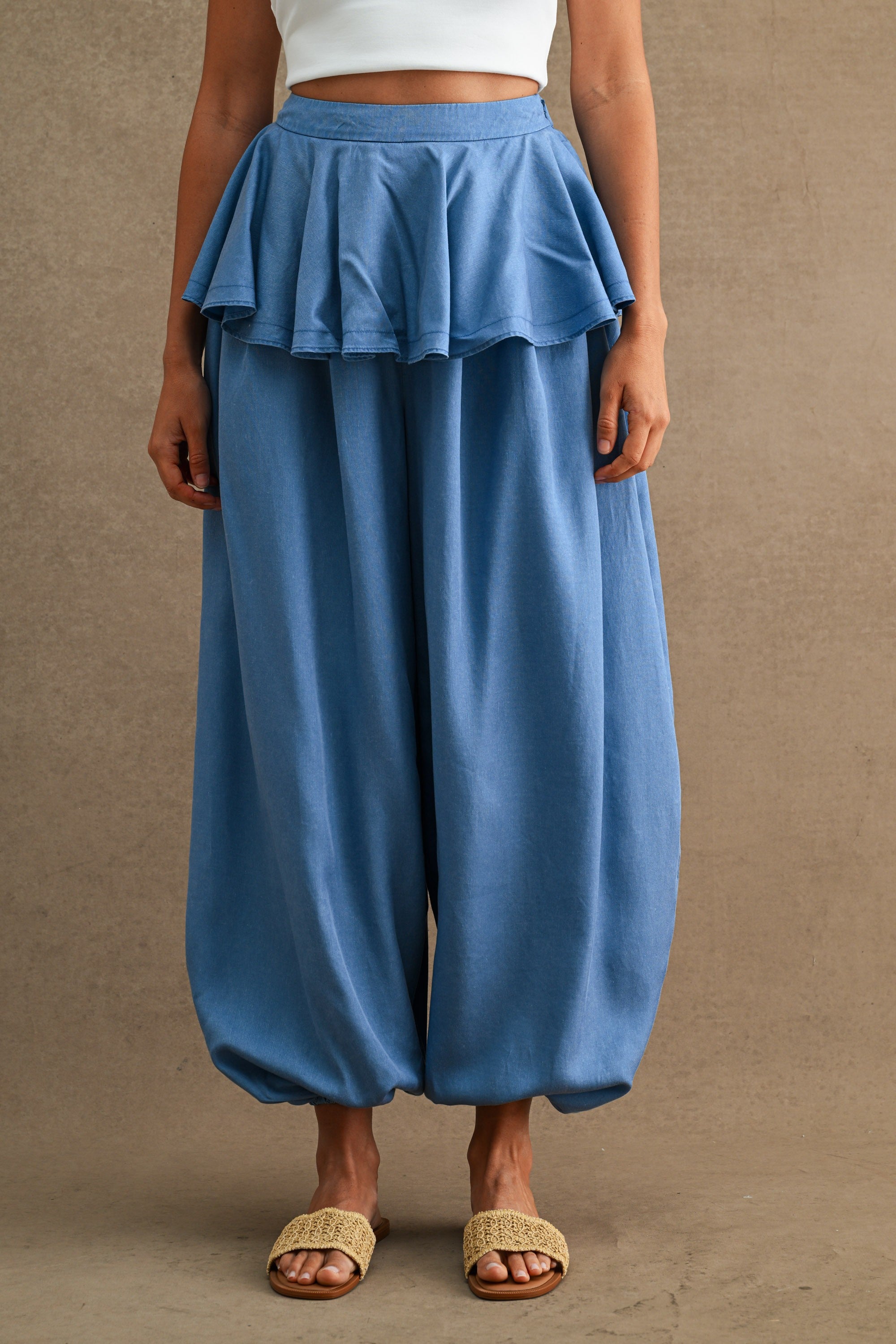 Ruffle Waist Pants