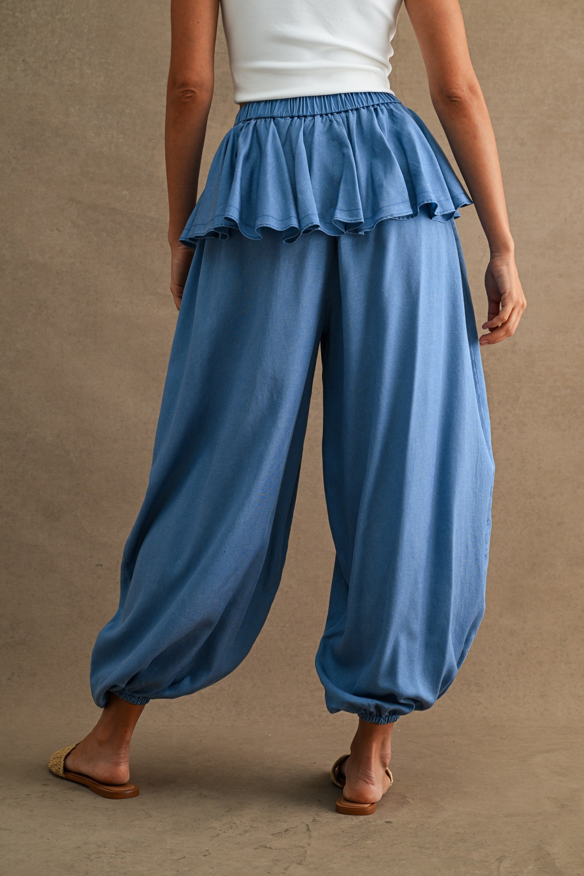 Ruffle Waist Pants