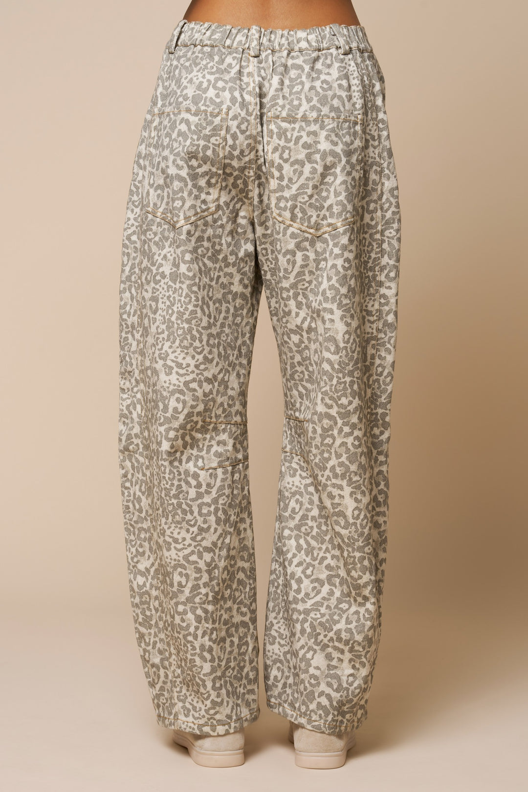 Leopard Barrel Leg Pants
