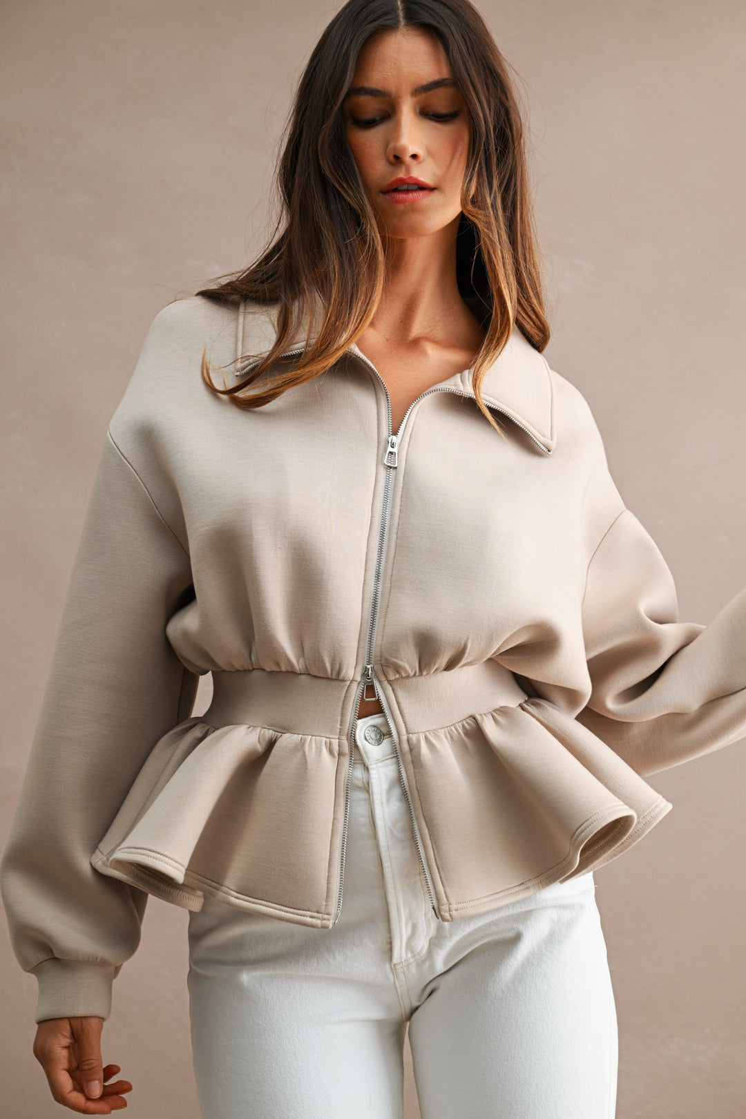 Scuba Peplum Jacket