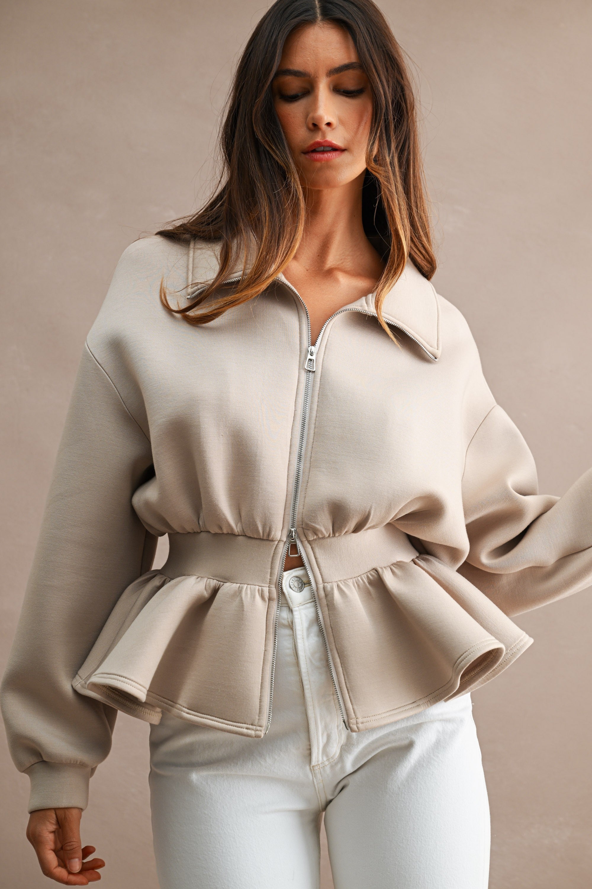 Scuba Peplum Jacket
