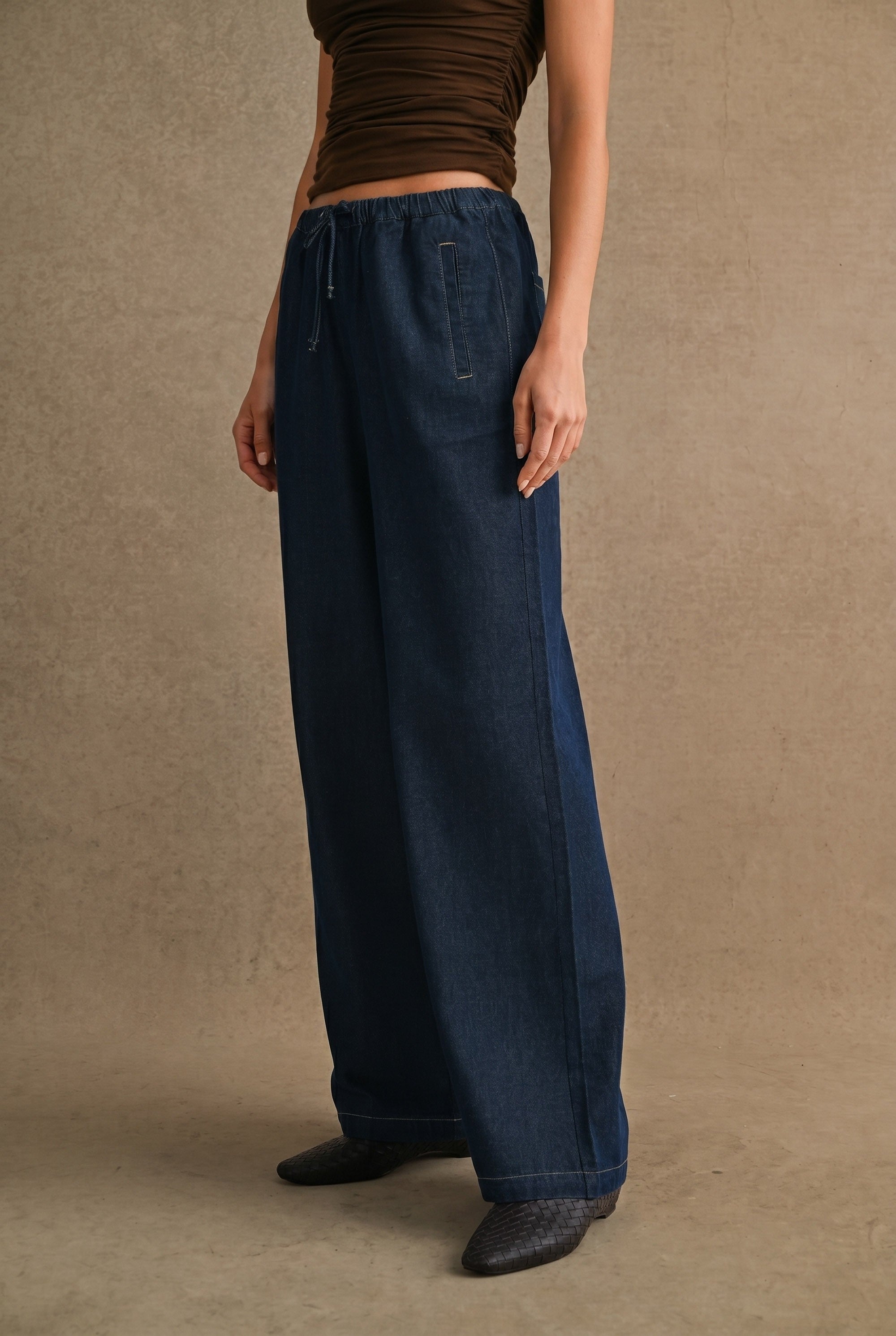 Denim String Pants
