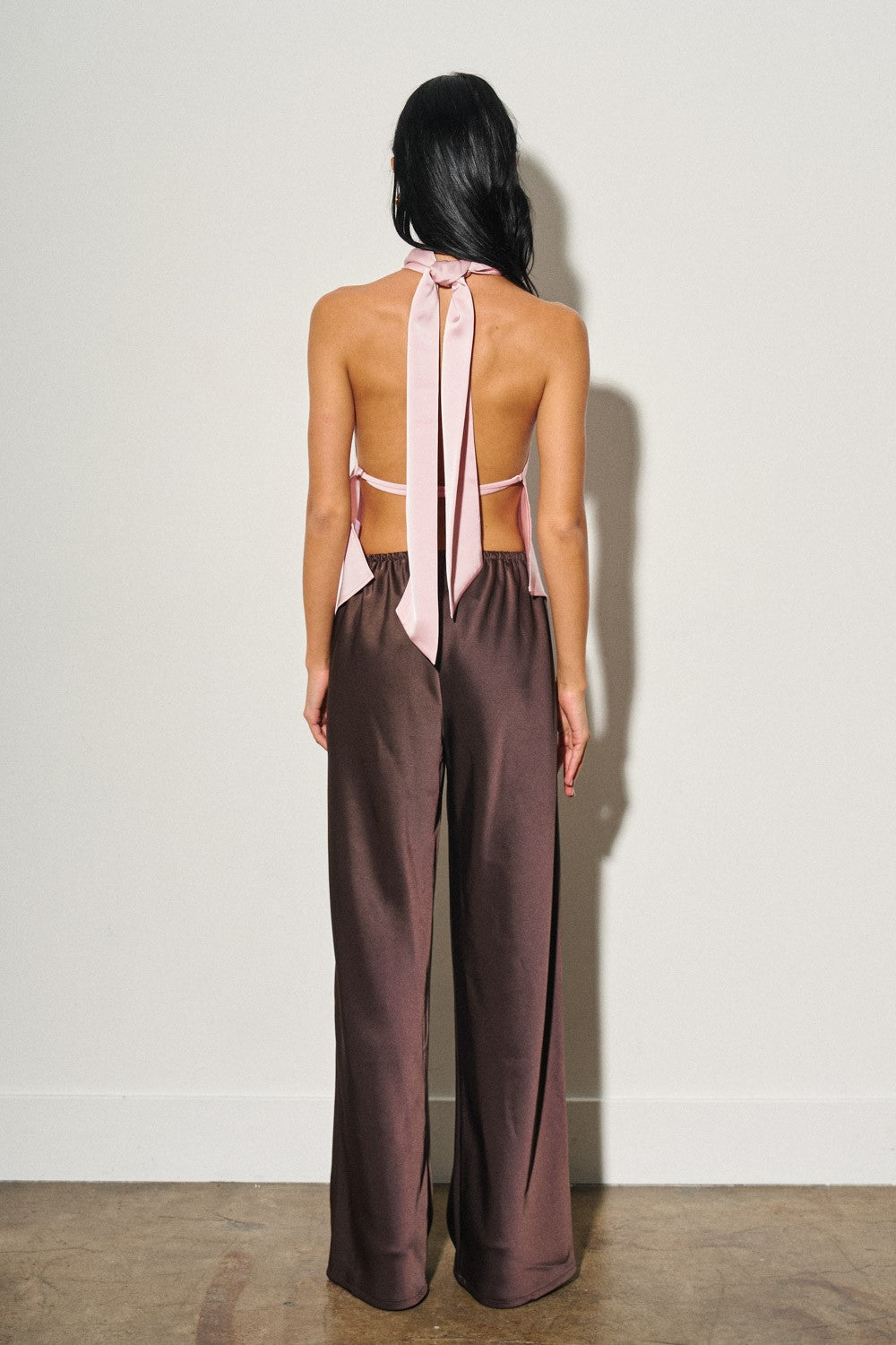 Open Back Satin Top