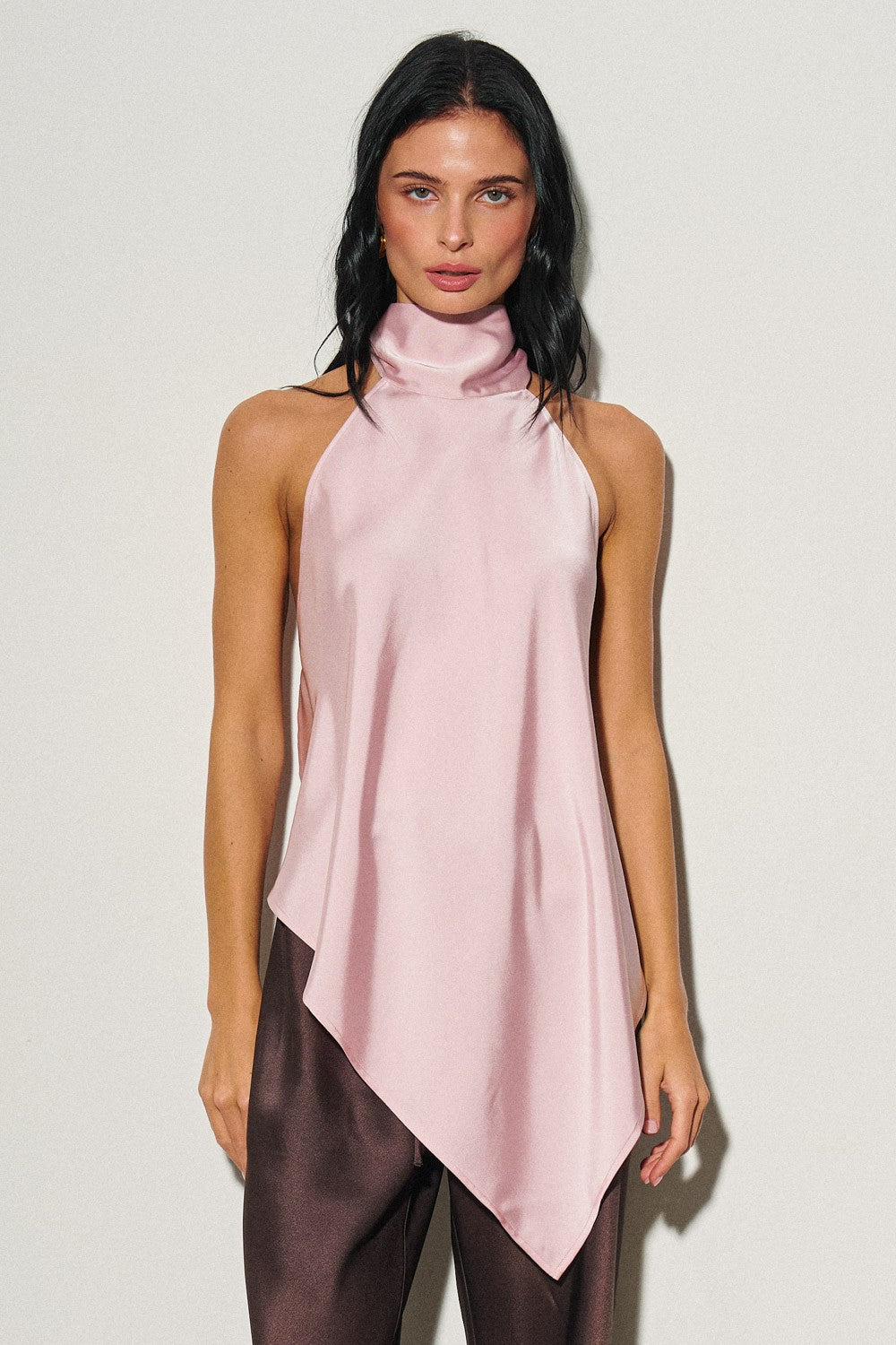 Open Back Satin Top