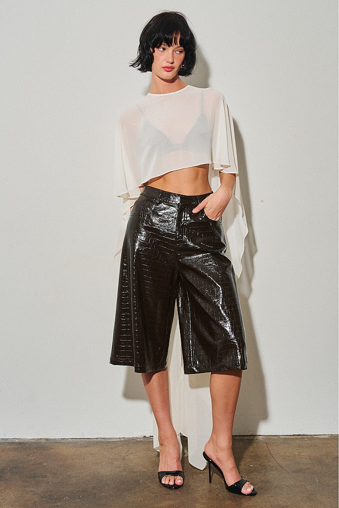 Cream Hi-Lo Chiffon Top