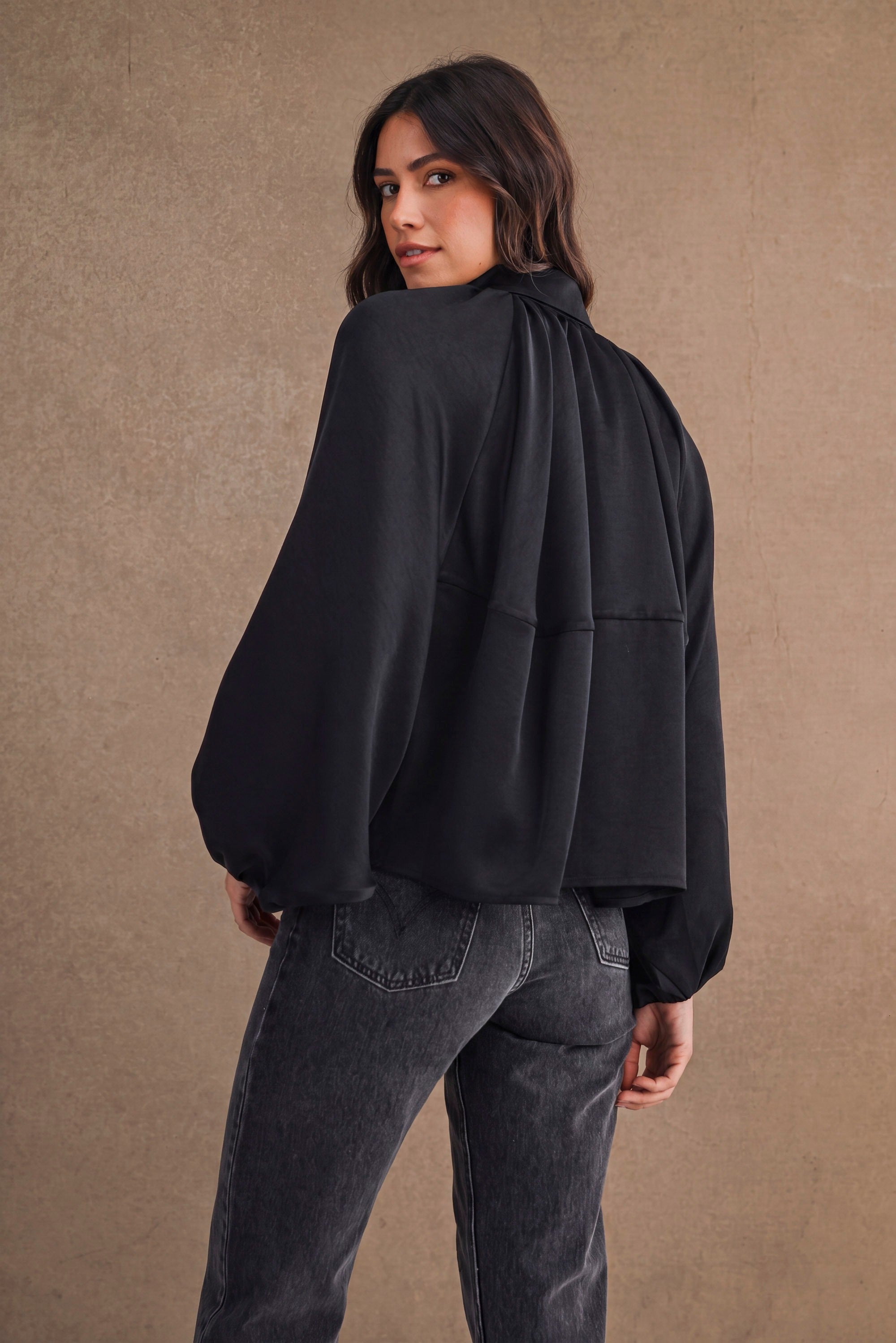Black Bubble Bomber Jacket